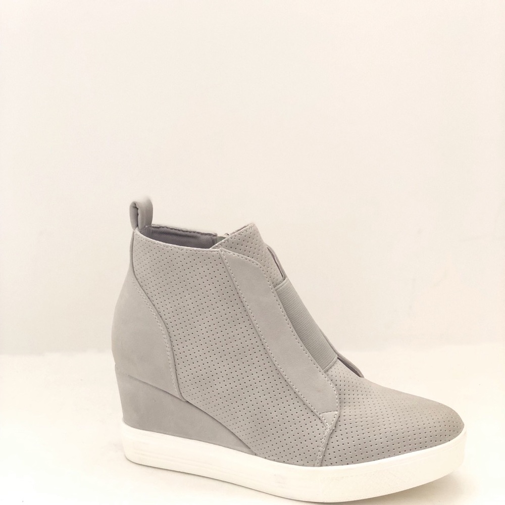 Zoey Wedge Sneakers (Lt. Grey)